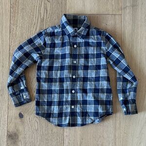 Janie and Jack Blue and Gray Plaid Button Down Shirt 4